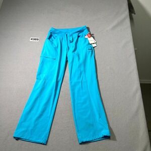 Cherokee Infinity Cargo‎ Scrub Pants Womens XS Turquoise Blue Low Rise Straight